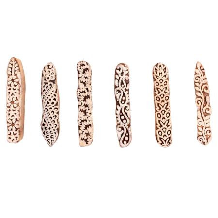 Set of 6 Piece New Mix Wooden Printing Block